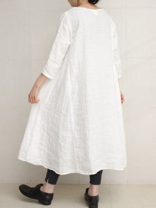 Middle Sleeve Solid Soft Casual Dress