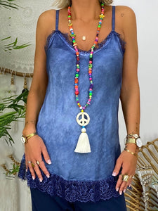 Casual Loose V-Neck Sling Top Pants Set