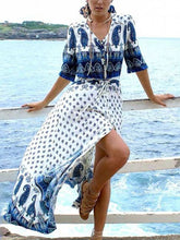 Load image into Gallery viewer, V-Neck Printed Bohemian Dress
