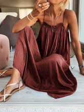 Load image into Gallery viewer, Fashion Pleated Sling Solid Color Casual Maxi Dress
