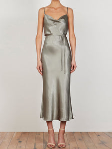Solid Color Sling Party Evening Dress