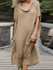 Fashionable Solid Color Casual Dress