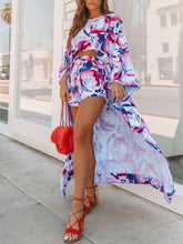 Load image into Gallery viewer, Bohemian loose casual tops shorts floral suit
