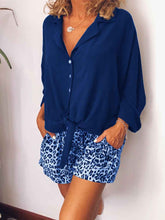Load image into Gallery viewer, Casual Loose V-Neck Shirt Leopard Print Shorts Suit
