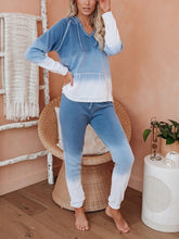 Load image into Gallery viewer, Waterfall Cotton Blend Pocketed Ombre Hoodie
