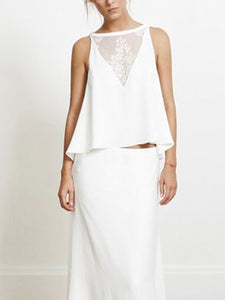 Ice Silk Solid Color Summer Dress Women Suit