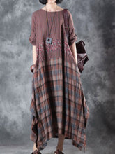 Load image into Gallery viewer, Fashionable Striped Print Split Dress
