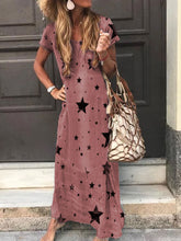 Load image into Gallery viewer, Fashion Round Neck Five-pointed Star Long Dress
