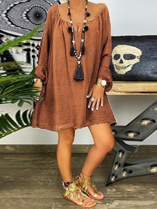 Fashion Skull Print Long Sleeve Dress