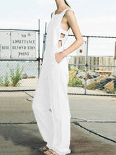 Load image into Gallery viewer, Casual Loose Solid Color Sleeveless Cutout Jumpsuit
