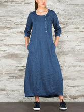 Load image into Gallery viewer, Casual Solid Color Button Design Dress
