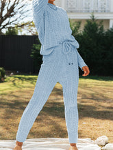 Load image into Gallery viewer, Casual Loose Round Neck Long Sleeve Top Pants Knitted Suit
