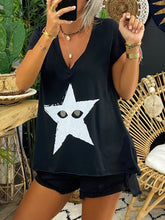 Load image into Gallery viewer, Simple Casual Loose V-Neck Top Shorts Set
