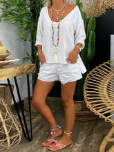 Load image into Gallery viewer, Simple Casual Loose V Neck Top Shorts Set
