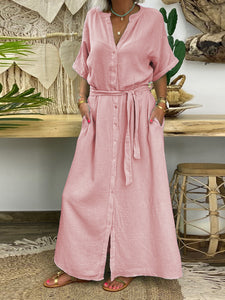 Casual Loose V-Neck Maxi Dress