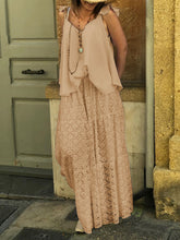 Load image into Gallery viewer, Casual Loose Solid Color Lace Sling Two-piece Suit
