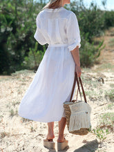 Load image into Gallery viewer, Shirt Collar Solid Color Comfortable Dress
