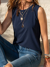Load image into Gallery viewer, Pure Color Round Neck Sleeveless T-Shirt Loose Vest
