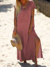 Load image into Gallery viewer, Casual Solid Color Short Sleeve Dress
