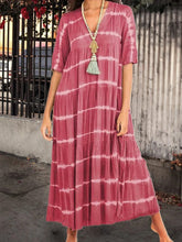 Load image into Gallery viewer, V Neck Women Printed Geometric Maxi Dresses
