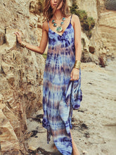 Load image into Gallery viewer, Summer Tie-dye V-neck Slip Casual Dress
