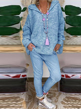 Load image into Gallery viewer, Simple Casual Loose Hooded Sweater Pants Suit
