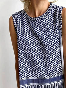Casual Loose Round Neck Striped Dress