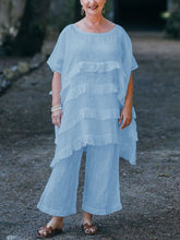 Load image into Gallery viewer, Casual Loose Bat Sleeve Top and Trousers Two-piece Suit

