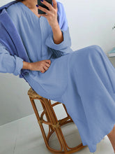 Load image into Gallery viewer, Simple Casual Comfortable Loose V Neck Maxi Dress
