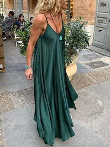 Sexy Loose Solid Color Sleeveless Camisole Dress