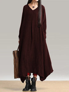 Casual Solid Color Fashion Wild Maxi Dress