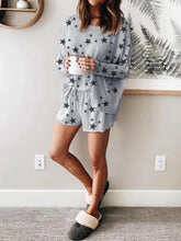 Load image into Gallery viewer, Simple Casual Loose Star Print Top Shorts Suit
