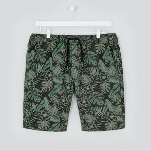 Men's Leaf Print Drawstring Shorts