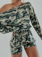 Load image into Gallery viewer, Camouflage Print One Shoulder Romper
