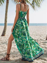 Load image into Gallery viewer, V-neck Plant Print Loose Jumpsuit
