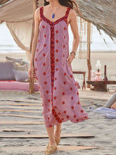 Load image into Gallery viewer, Holiday Bohemian Sling Print Dress

