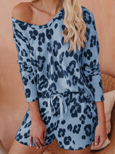 Load image into Gallery viewer, Holiday Round Neck Leopard Print Two-piece Set
