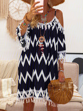 Load image into Gallery viewer, Bohemian Vintage Tassel Suspender Dress
