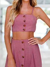 Load image into Gallery viewer, Casual Solid Color Sling Sleeveless Two-piece Suit
