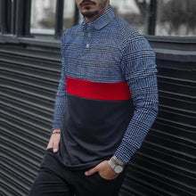Load image into Gallery viewer, Men&#39;S Retro Patchwork Plaid Button T-Shirt
