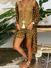 Load image into Gallery viewer, Retro Casual Loose Vest Tops Shorts Coat Leopard Three Piece Set
