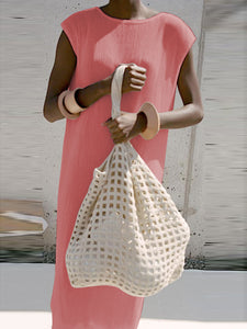 Fashion Round Neck Short Sleeve Dress