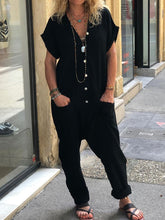 Load image into Gallery viewer, Casual Loose Solid Color V-neck Jumpsuit
