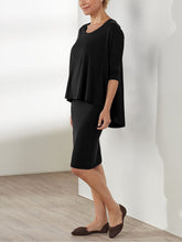 Load image into Gallery viewer, Simple Casual Loose Round Neck Top Skirt Suit
