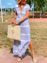 Load image into Gallery viewer, Bohemian Casual Loose V Neck Tie-Dye Dress
