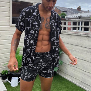 Men'S Summer Printed Casual Suit