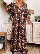Load image into Gallery viewer, V-Neck Camouflage Print Dress
