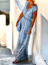 Load image into Gallery viewer, Bohemian V-Neck  Maxi Dress
