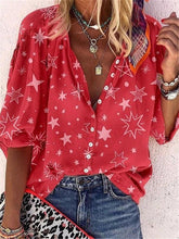 Load image into Gallery viewer, Bohemian Casual Loose Star Print Shirt
