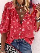 Load image into Gallery viewer, Bohemian Casual Loose Star Print Shirt
